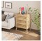 Bedside table with two USB ports and two AC outlets for the bedroom, Farmhouse end table, Charging Station for Rattan Nightstand, Night Stand with Drawers Decorated with Rattan, Natural ME-BZZ006